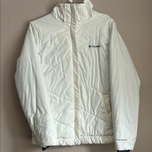 Columbia Omni Shield cream w gray interior jacket